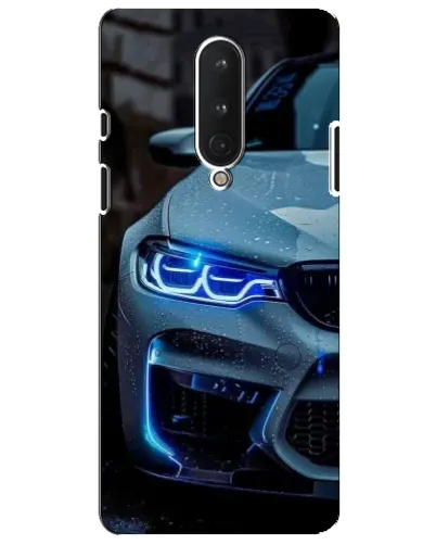 Чохол для OnePlus 8 з картинкою «Погляд BMW з синіми фарами»