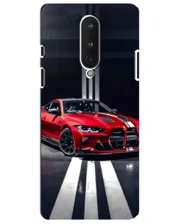 Чехол для OnePlus 8 с картинкой «Красная BMW на дороге»