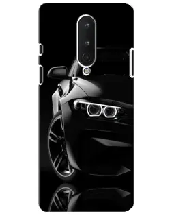 Чехол для OnePlus 8 с картинкой «Черная BMW — профиль»