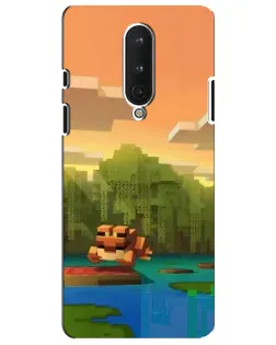 Чохол для OnePlus 8 з картинкою «Майнкрафт захід сонця»