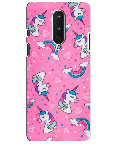 Чехол для OnePlus 8 с картинкой «Unicorn паттерн розовый»
