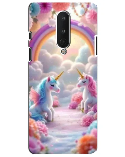 Чехол для OnePlus 8 с картинкой «Радуга и единороги»