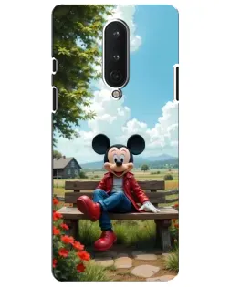 Чехол для OnePlus 8 с картинкой «Микки на скамейке»