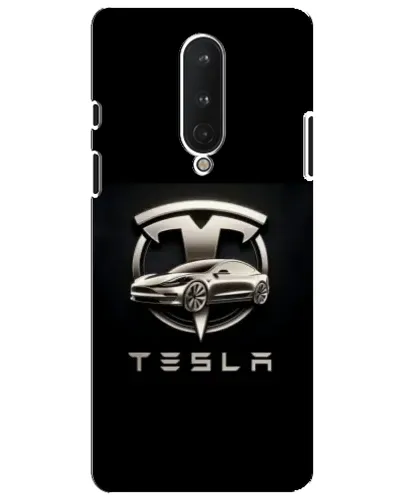Чохол для OnePlus 8 з картинкою «Tesla — срібне авто»