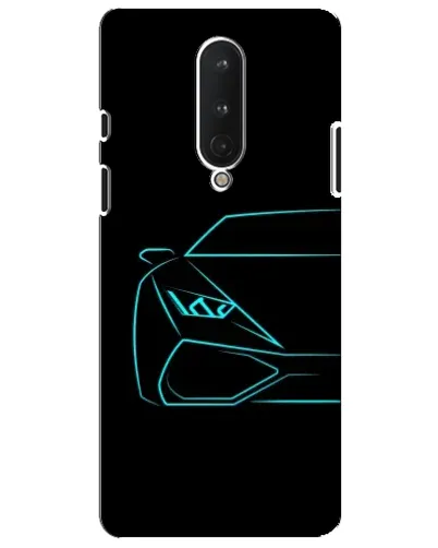 Чохол для OnePlus 8 з картинкою «Блакитний силует Lamborghini»