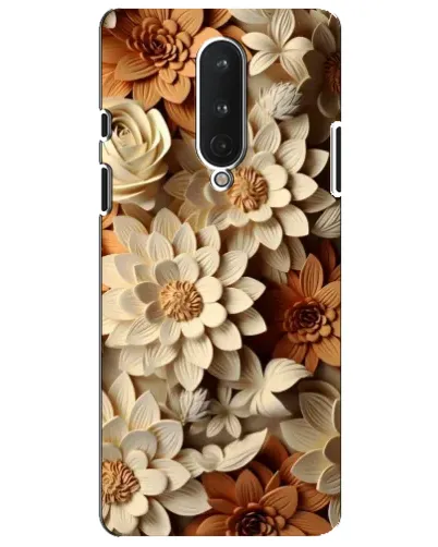 Чохол для OnePlus 8 з картинкою «Бежевий флористичний декор»