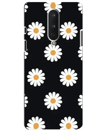 Чохол для OnePlus 8 з картинкою «Ромашки на чорному»