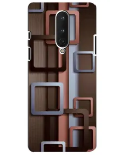 Чохол для OnePlus 8 з картинкою «Коричневі об'ємні квадрати»