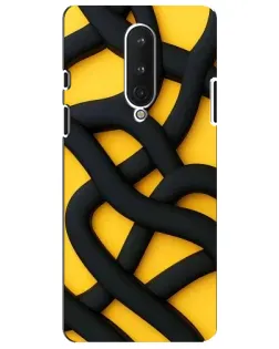 Чехол для OnePlus 8 с картинкой «Черное желтое переплетение» Чехол для OnePlus 8 с картинкой «Черное желтое переплетение»