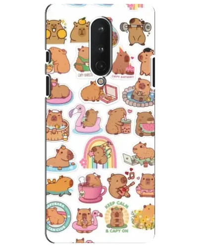 Чехол для OnePlus 8 с картинкой «Капибары набор»