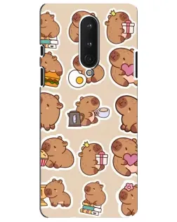 Чехол для OnePlus 8 с картинкой «Капибары паттерн» Чехол для OnePlus 8 с картинкой «Капибары паттерн»