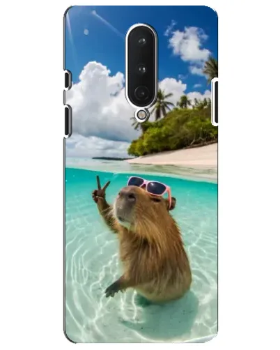 Чехол для OnePlus 8 с картинкой «Капибара на море»