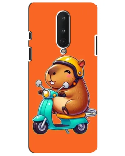Чехол для OnePlus 8 с картинкой «Капибара на скутере»