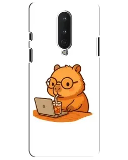 Чехол для OnePlus 8 с картинкой «Капибара с ноутбуком» Чехол для OnePlus 8 с картинкой «Капибара с ноутбуком»