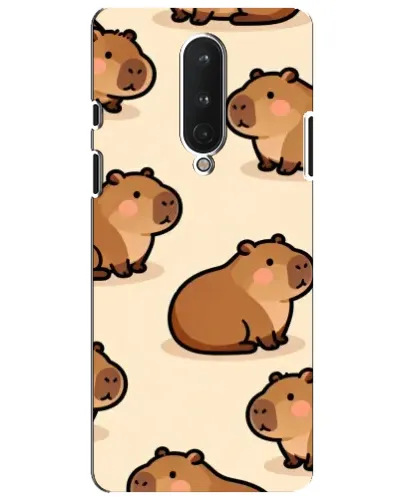 Чехол для OnePlus 8 с картинкой «Паттерн милых капибар»
