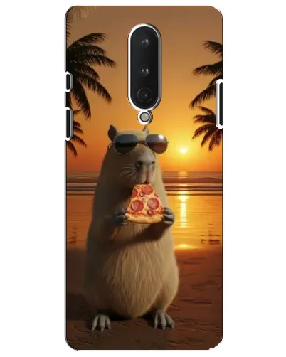 Чехол для OnePlus 8 с картинкой «Капибара с пиццей»