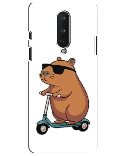 Чехол для OnePlus 8 с картинкой «Капибара на самокате»