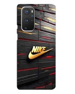Чохол для OnePlus 9 Pro з картинкою «Золотий Nike на металі»