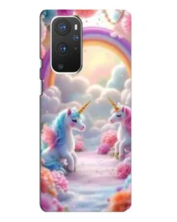 Чохол для OnePlus 9 Pro з картинкою «Веселка і єдинороги»