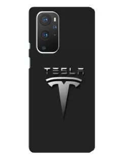 Чохол для OnePlus 9 Pro з картинкою «Сталевий логотип Tesla»