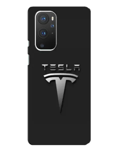 Чохол для OnePlus 9 Pro з картинкою «Сталевий логотип Tesla»
