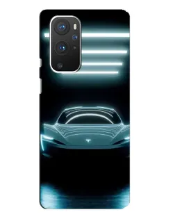 Чохол для OnePlus 9 Pro з картинкою «Tesla в неоні»