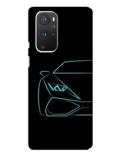Чохол для OnePlus 9 Pro з картинкою «Блакитний силует Lamborghini»