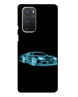 Чохол для OnePlus 9 Pro з картинкою «Неоновий контур Lamborghini»