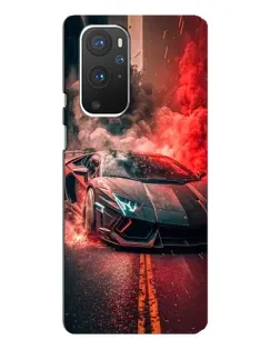 Чохол для OnePlus 9 Pro з картинкою «Lamborghini червоний дим»