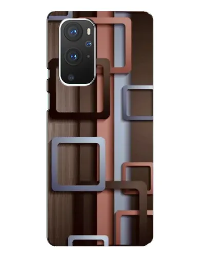 Чохол для OnePlus 9 Pro з картинкою «Коричневі об'ємні квадрати»