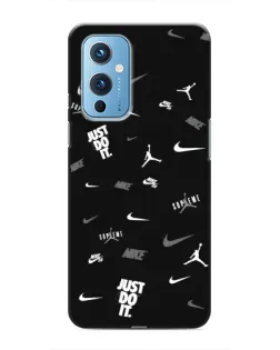 Чохол для OnePlus 9 з картинкою «Nike Black Pattern»
