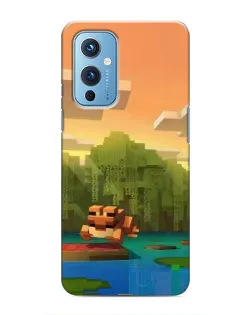Чохол для OnePlus 9 з картинкою «Майнкрафт захід сонця»