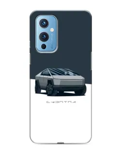 Чехол для OnePlus 9 с картинкой «Серебристый Cybertruck Tesla»