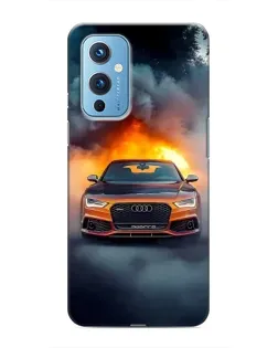 Чохол для OnePlus 9 з картинкою «Audi у вогняному диму»