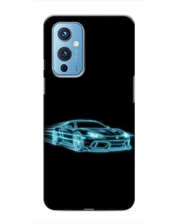 Чохол для OnePlus 9 з картинкою «Неоновий контур Lamborghini»