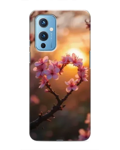 Чехол для OnePlus 9 с картинкой «Розовый цвет сердце на фоне заката» Чехол для OnePlus 9 с картинкой «Розовый цвет сердце на фоне заката»