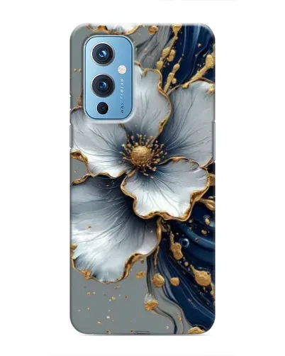 Чехол для OnePlus 9 с картинкой «Белый цветок и золотой флюид» Чехол для OnePlus 9 с картинкой «Белый цветок и золотой флюид»