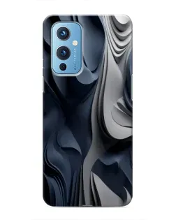 Чохол для OnePlus 9 з картинкою «Об'ємні сині складки»
