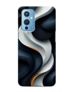 Чохол для OnePlus 9 з картинкою «Об'ємні чорно-білі стрічки»