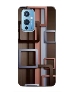 Чохол для OnePlus 9 з картинкою «Коричневі об'ємні квадрати»