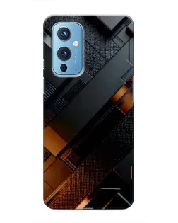 Чохол для OnePlus 9 з картинкою «Чорні геометричні блоки»