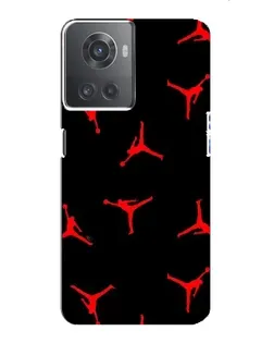 Чехол для OnePlus ACE (10R) с картинкой «Jordan Red Pattern»