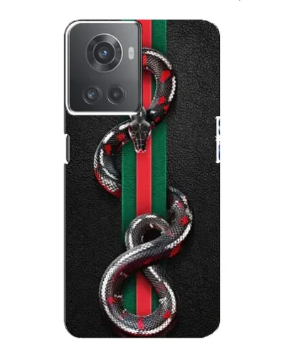 Чехол для OnePlus ACE (10R) с картинкой «Gucci — змея на полосе» Чехол для OnePlus ACE (10R) с картинкой «Gucci — змея на полосе»