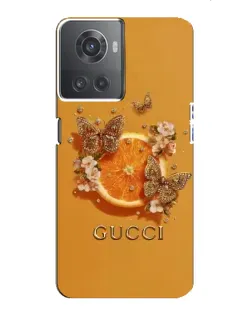 Чохол для OnePlus ACE (10R) з картинкою «Gucci — золоті метелики»