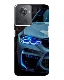 Чехол для OnePlus ACE (10R) с картинкой «Взгляд BMW с синими фарами»