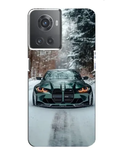 Чехол для OnePlus ACE (10R) с картинкой «BMW в зимнем лесу»