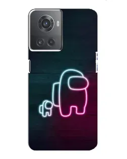 Чехол для OnePlus ACE (10R) с картинкой «Among Us неон-арт»