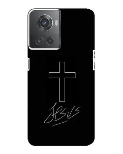Чехол для OnePlus ACE (10R) с картинкой «Графический крест Jesus» Чехол для OnePlus ACE (10R) с картинкой «Графический крест Jesus»