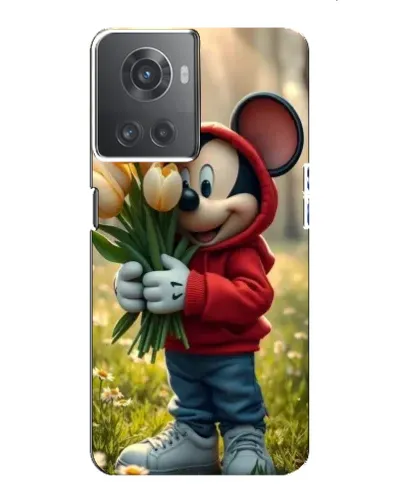 Чехол для OnePlus ACE (10R) с картинкой «Микки с тюльпанами»