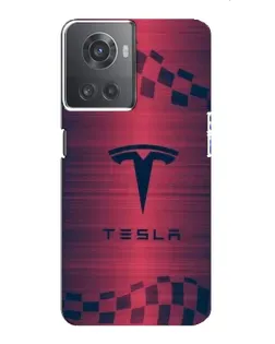Чехол для OnePlus ACE (10R) с картинкой «Тесла красный карбон» Чехол для OnePlus ACE (10R) с картинкой «Тесла красный карбон»